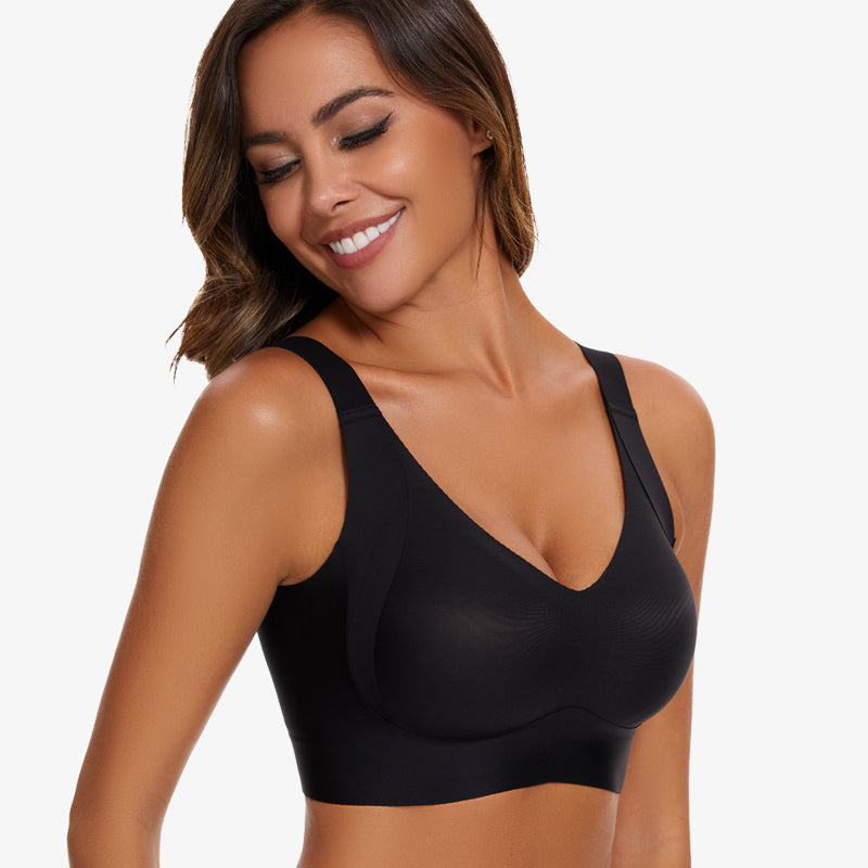 WOMEN FOR SURE ®Enhanced W Support Adjustment Comfort Bra-Black