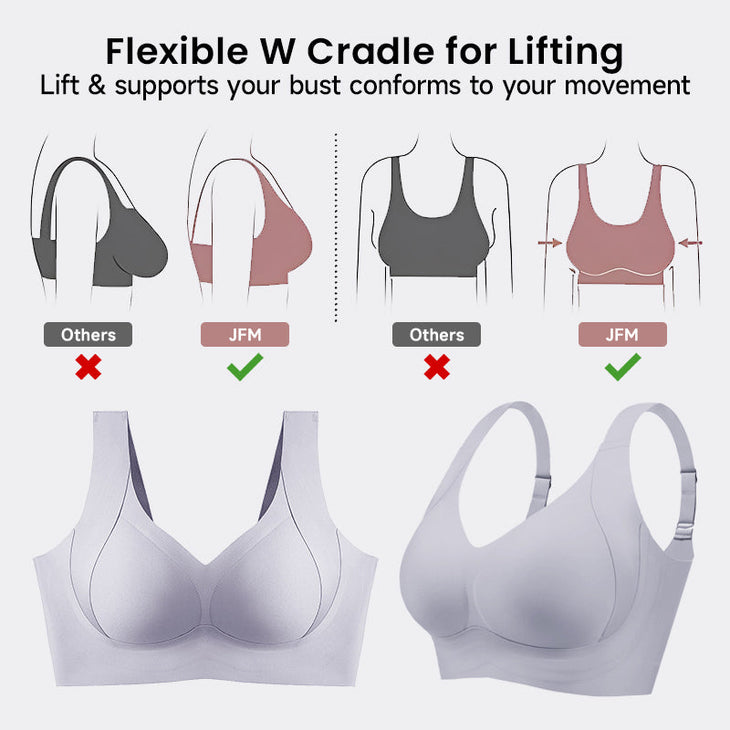 WOMEN FOR SURE ®Enhanced W Support Adjustment Comfort Bra-Grey