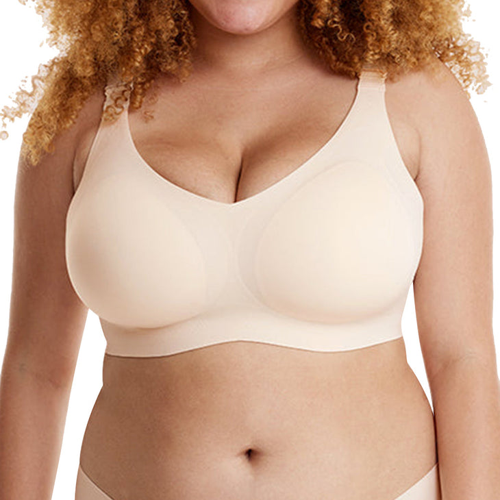 WOMEN FOR SURE®-Ultra-Fit Plus Size Seamless T-shirt Bra-Black+Beige+Cream