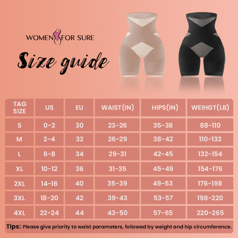 WOMEN FOR SURE® Faja moldeadora de talle alto para abdominales y glúteos de compresión cruzada, color negro (COMPRE 1 Y OBTENGA 2)