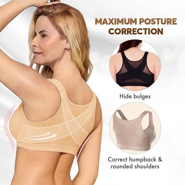 WOMEN FOR SURE® Front Closure Posture Wireless Back Support Full Coverage Bra-Beige（BUY 1 GET 2）
