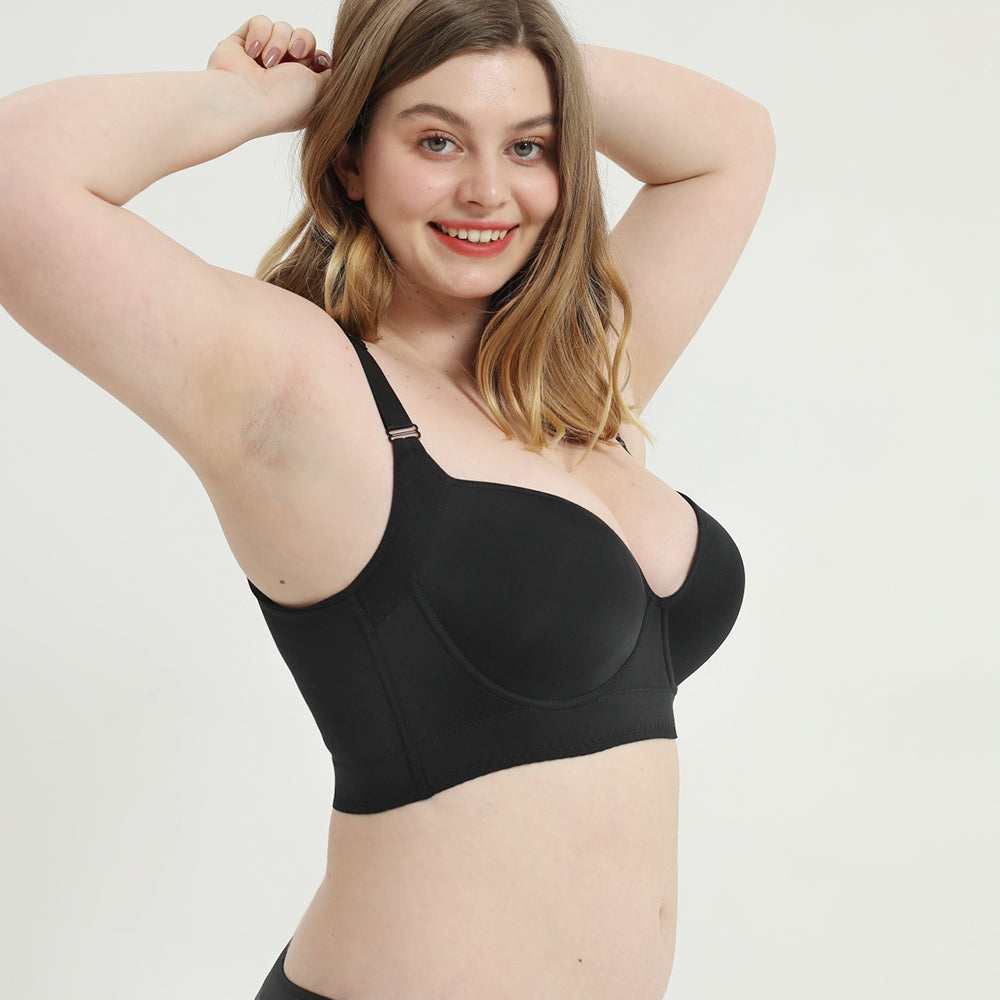 WOMEN FOR SURE®Deep Cup Bra Hide Back Fat With Shapewear Incorporated-Black（Buy 1 Get 2）