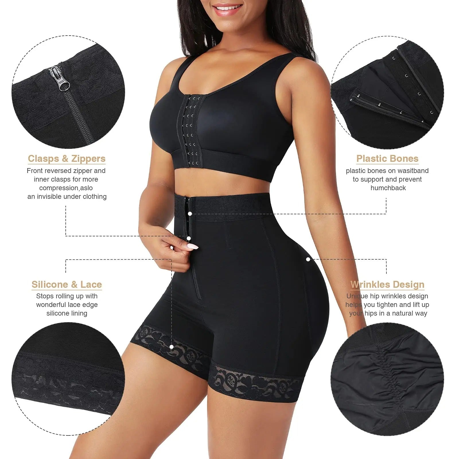 WOMEN FOR SURE® Boned Sculpt High Waist Shorts