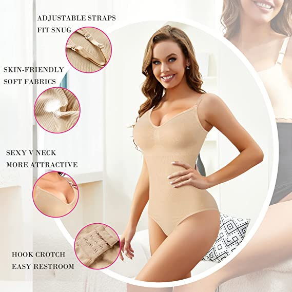 WOMEN FOR SURE®360° TUMMY CONTROL HIDE BACK FAT WITHSHAPEWEAR COMBINED WITH NUDE BODY(3 PACK )