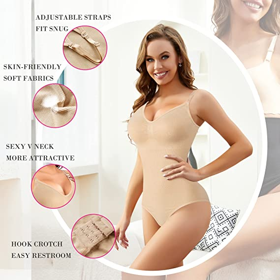 WOMEN FOR SURE®Tummy Control Hide Back Fat With Shapewear Combined With Nude Body(3 PACK)