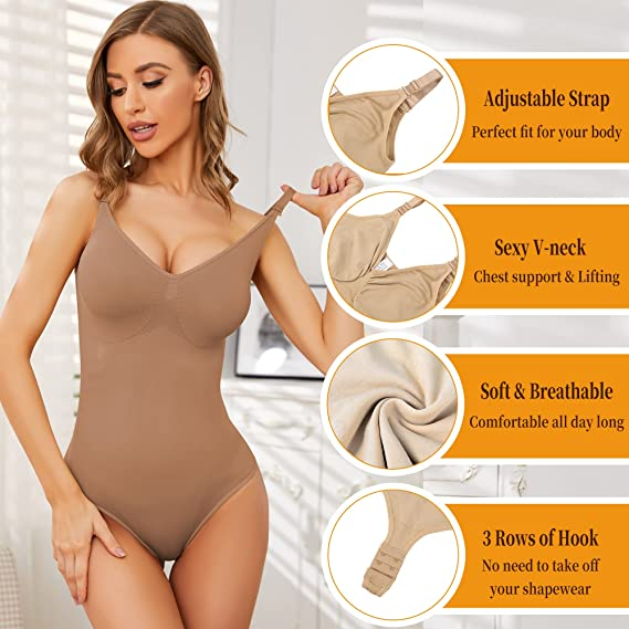 WOMEN FOR SURE®360° Tummy Control Hide Back Fat With Shapewear Combined With Nude Body(3 PACK)